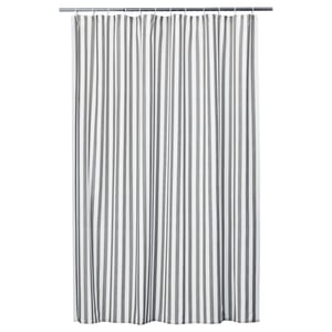 STAVBJÖRNBÄR Shower curtain, black/white, 180x200 cm
