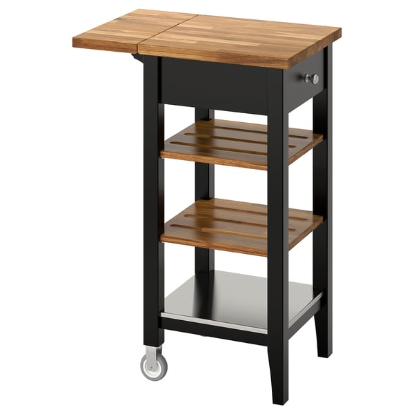 Stenstorp Kitchen Trolley Black Brown Oak Ikea