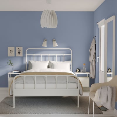 STJÄRNÖ / GRÅFJÄLLET Bedroom furniture, set of 3, white, 140x200 cm