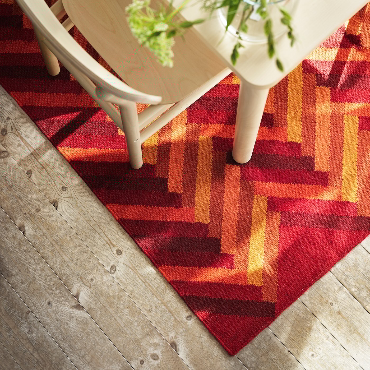 STOCKHOLM 2017 Rug, flatwoven, handmade/zigzag pattern orange, 170x240