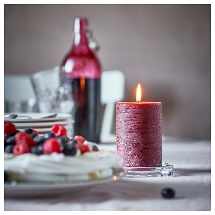 STÖRTSKÖN scented pillar candle, Berries/red, 30 hr IKEA