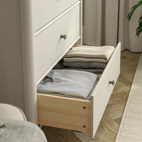 STOREMOLLA Chest of 3 drawers, light grey-beige stained, 93x50x91 cm