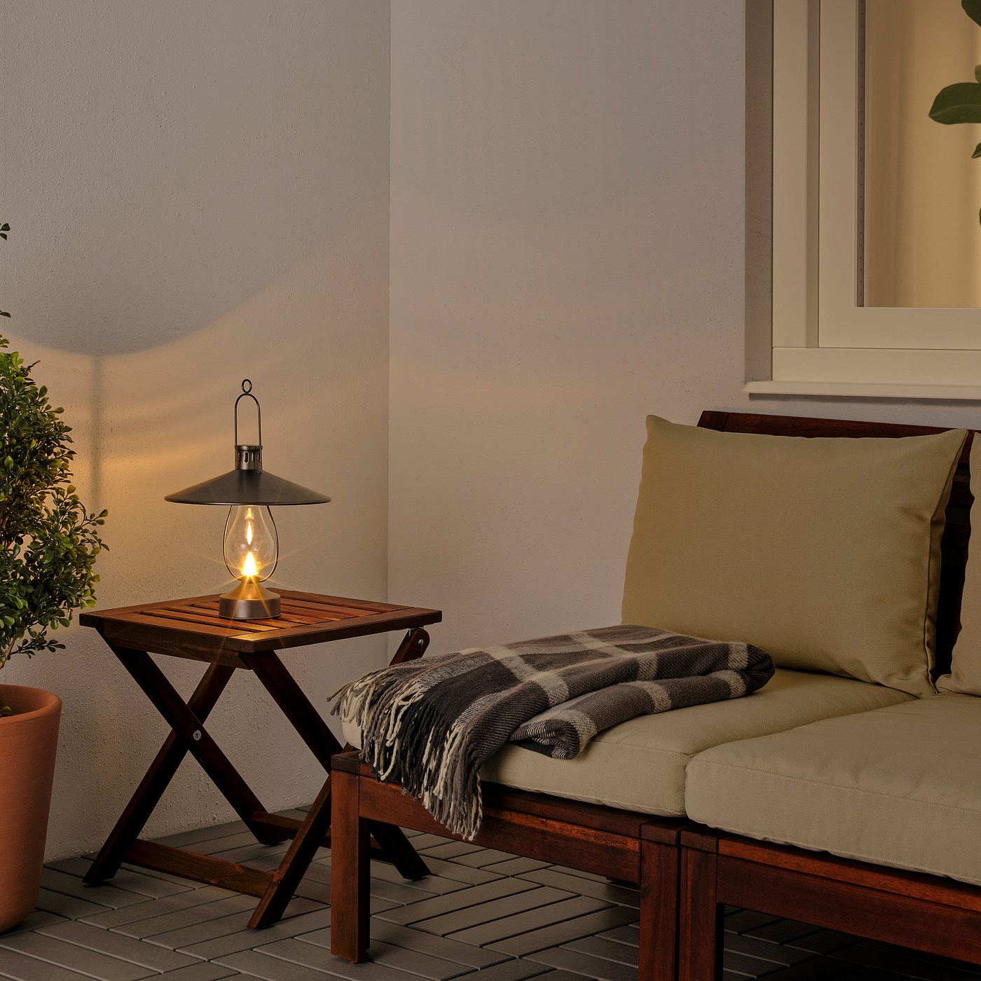 STRÅLA LED lantern, batteryoperated/outdoor black IKEA