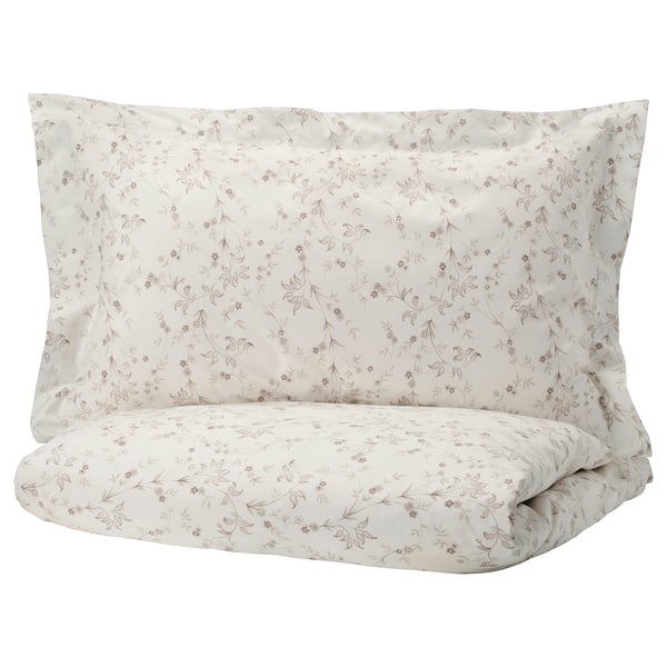 Strandfrane Quilt Cover And 2 Pillowcases White Light Beige Ikea