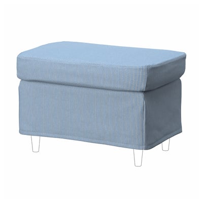 STRANDMON Slipcover for footstool, Sjölyckan dark blue/beige stripe pattern