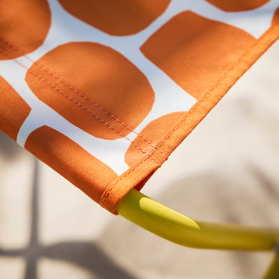 STRANDÖN Folding stool, bright yellow/bright orange