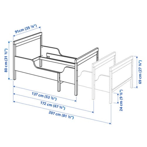 Illustration with measurements for the product: SUNDVIK.
