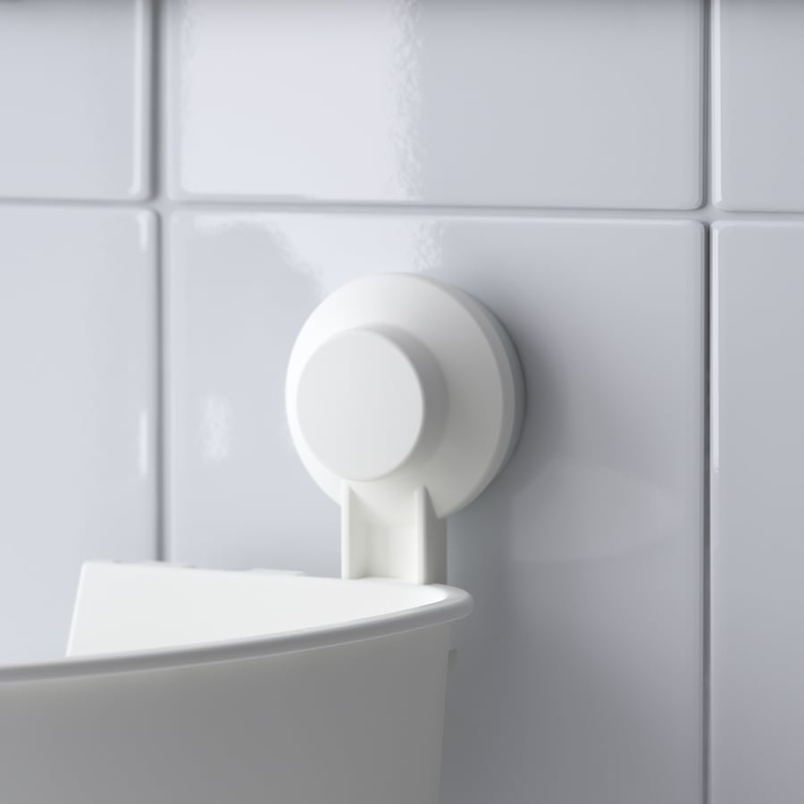 TISKEN وحدة أرفف ركنية بلصقة مطاطية, أبيض IKEA