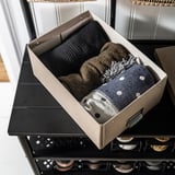 TJOG Storage box with lid, dark beige, 25x36x15 cm