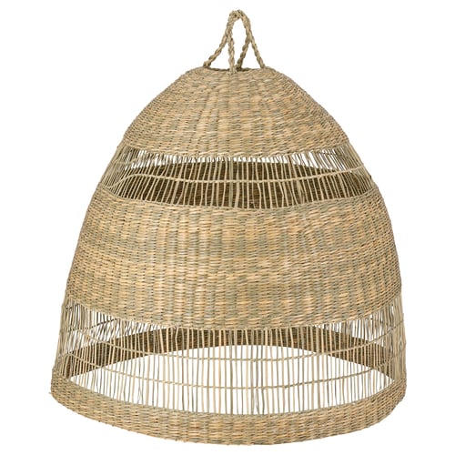 TORARED: woven seagrass pendant lamp, beige, rustic cone