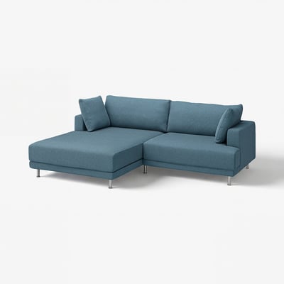 UPPÅKRA 3-seat modular sofa, with chaise longue, left/Axvall dark grey-blue