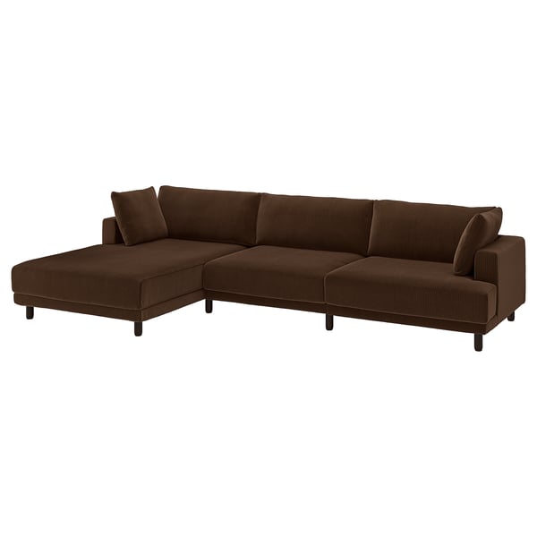 UPPÅKRA 4,5-seat modular sofa, with chaise longue, left/Samsala dark brown