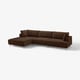 UPPÅKRA brown corner sofa, sleek design, comfy cushions, chrome legs.