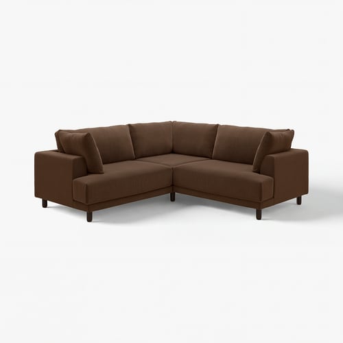 Brown UPPÅKRA sectional sofa, modern design, comfortable cushions, wooden legs.