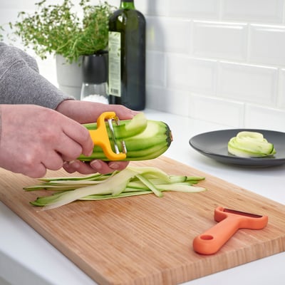 UPPFYLLD Vegetable cutters, set of 2, bright yellow/bright orange