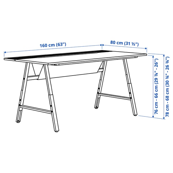 UTESPELARE Gaming desk, ash effect/grey, 160x80 cm
