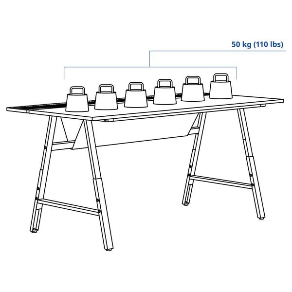UTESPELARE Gaming desk, ash effect/grey, 160x80 cm
