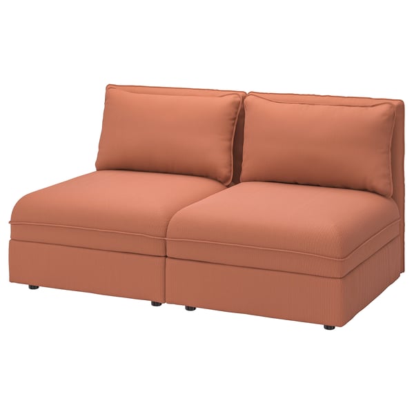 Vallentuna وحدة كنب بمقعدين مع تخزين Kelinge لون الصدأ Ikea