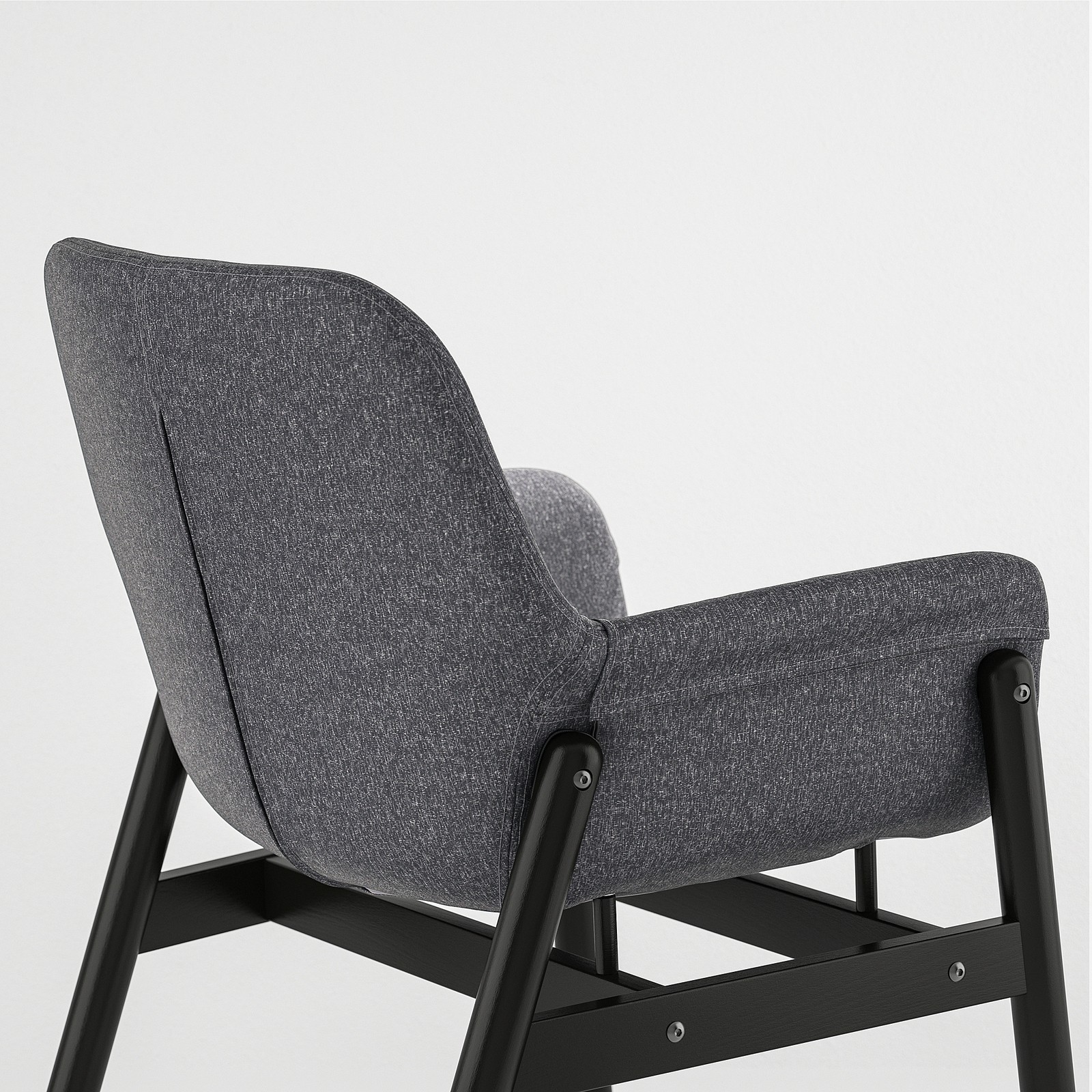VEDBO Chair with armrests, black/Gunnared dark grey IKEA