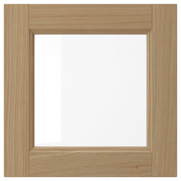VEDHAMN Glass door, oak, 40x40 cm