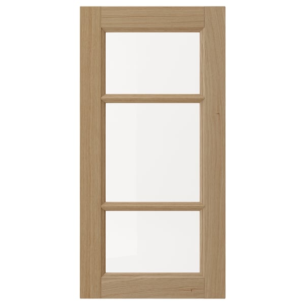 VEDHAMN Glass door, oak, 40x80 cm