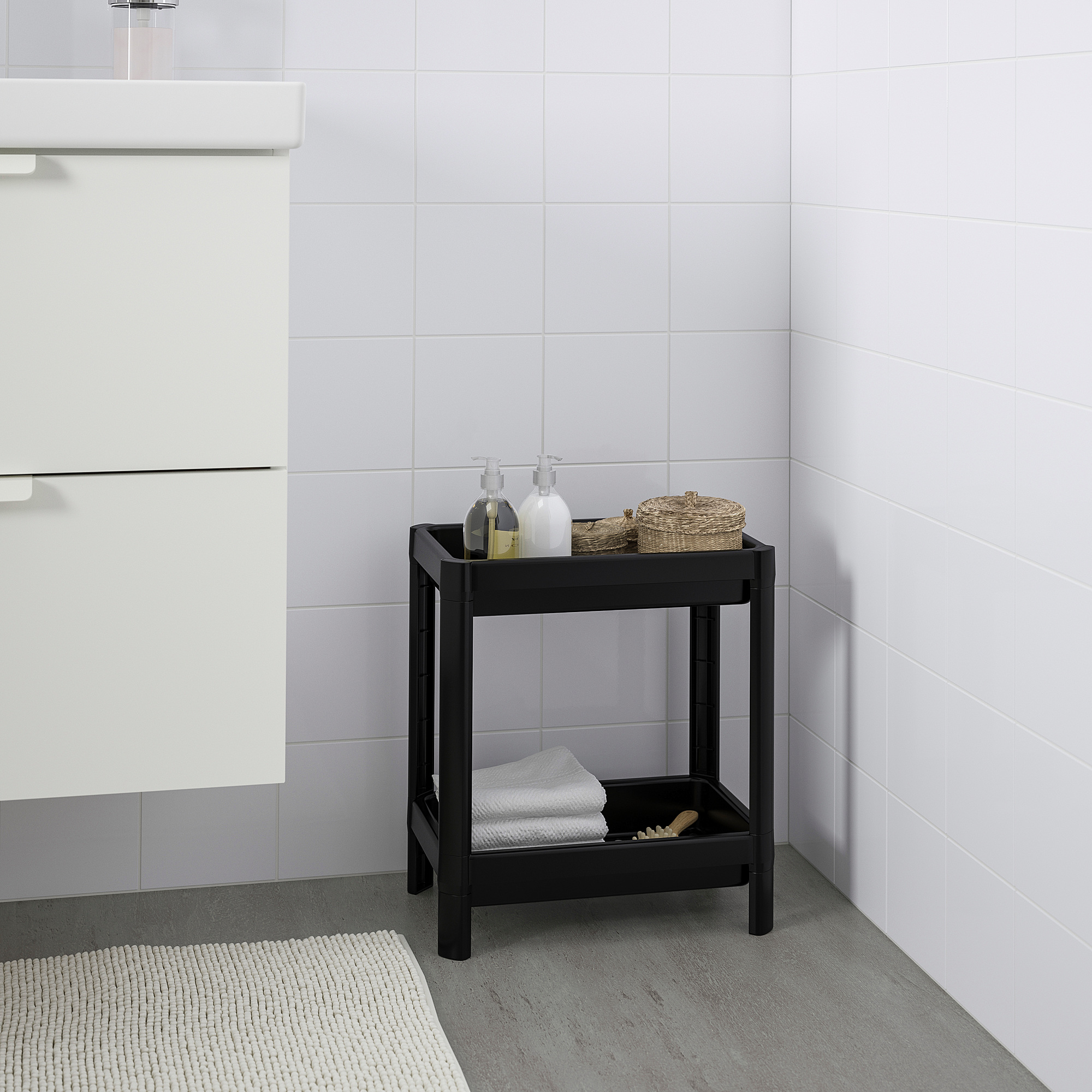 VESKEN Shelf unit, black, 36x23x40 cm IKEA