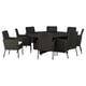 VITTSKÄR Table and 8 chairs, outdoor plastic rattan dark grey/Frösön/Duvholmen beige, 187 cm