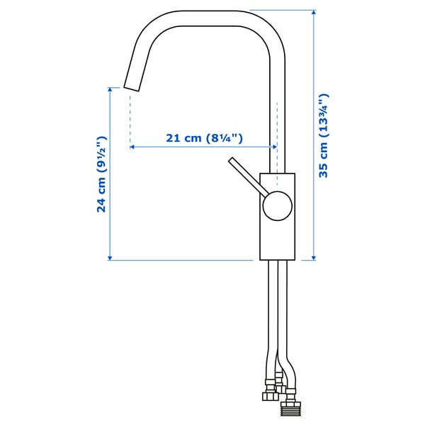 Illustration with measurements for the product: ÄLMAREN.