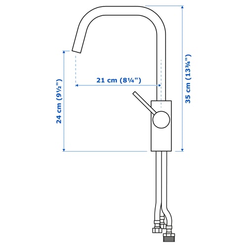 Illustration with measurements for the product: ÄLMAREN.