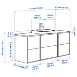 Illustration with measurements for the product: ÄNGSJÖN.