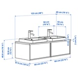 Illustration with measurements for the product: ÄNGSJÖN.
