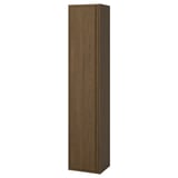 ÄNGSJÖN tall wooden cabinet, brown, wall-mountable, minimalist design.