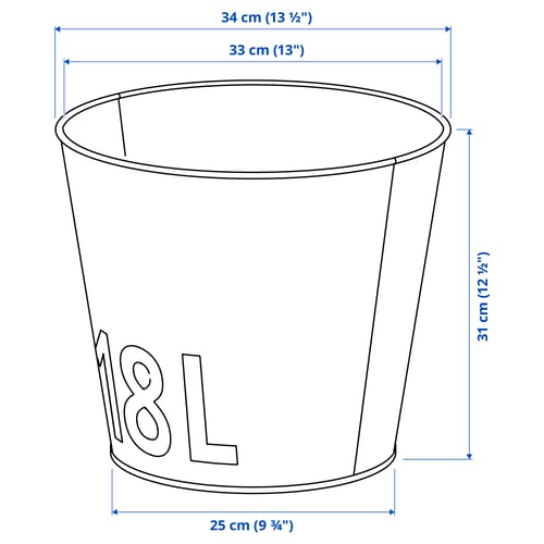 Illustration with measurements for the product: ÅKERBÄR.
