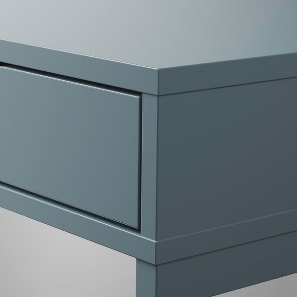 Close-up of sleek, modern, dark grey drawer with clean edges and smooth finish.