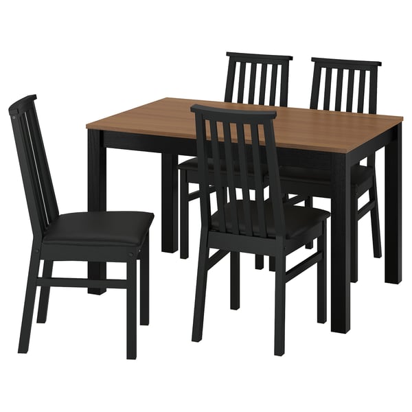 ÅLHULT / ÅLHULT Table and 4 chairs, black/brown/Bomstad black black, 120x80 cm