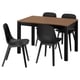 ÅLHULT / ODGER Table and 4 chairs, black/brown/anthracite, 120x80 cm