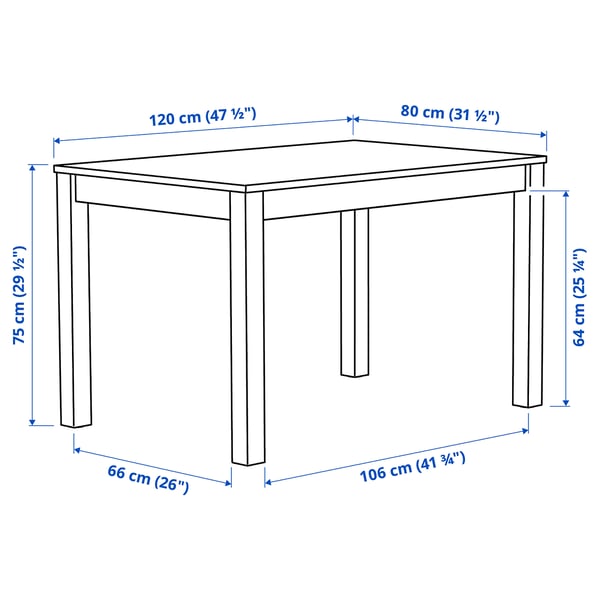 ÅLHULT / ODGER Table and 4 chairs, black/brown/red, 120x80 cm