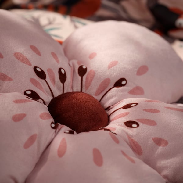 ALPTALL Cushion, pink/flower-shaped, 47 cm