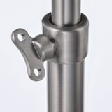 Metal lamp joint with a wing nut, showing durable and adjustable design.