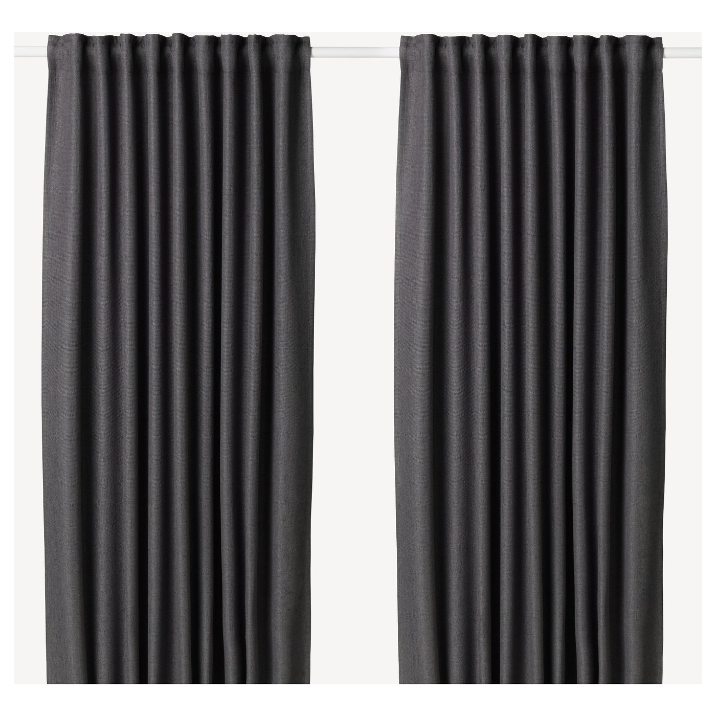 ANNAKAJSA room darkening curtains, 1 pair, grey/with heading