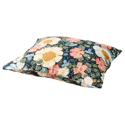 ARENBOK Pillowcase, dark blue/floral pattern, 50x60 cm