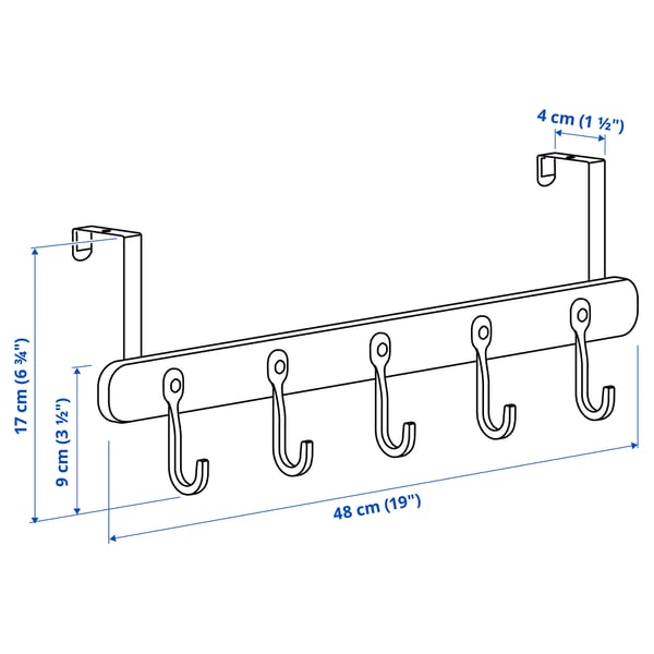 ÅRSJÖN Hanger for door/wall, black