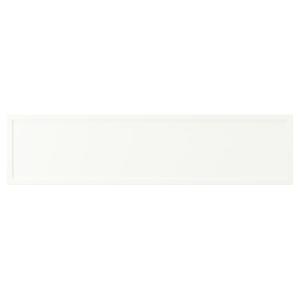 ASPUDDEN, white desk, rectangular, plastic edging.