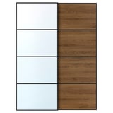 AULI sliding doors: mirrored and wooden panels, aluminum frames.