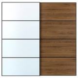 AULI wardrobe doors - mirror and wooden panels. Slim, rectangular, modern design.
