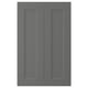 Two dark grey cabinet doors with inset panels, simple rectangular design, placed side by side.