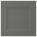 AXSTAD dark grey drawer front, square with inset panel, sleek design, matt finish, durable foil material.