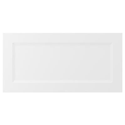 AXSTAD drawer front: white, matte, soft lines, inset panel design.