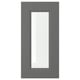 Option: Dark grey kitchen cabinet door with rectangular glass panel, sleek and modern design.
