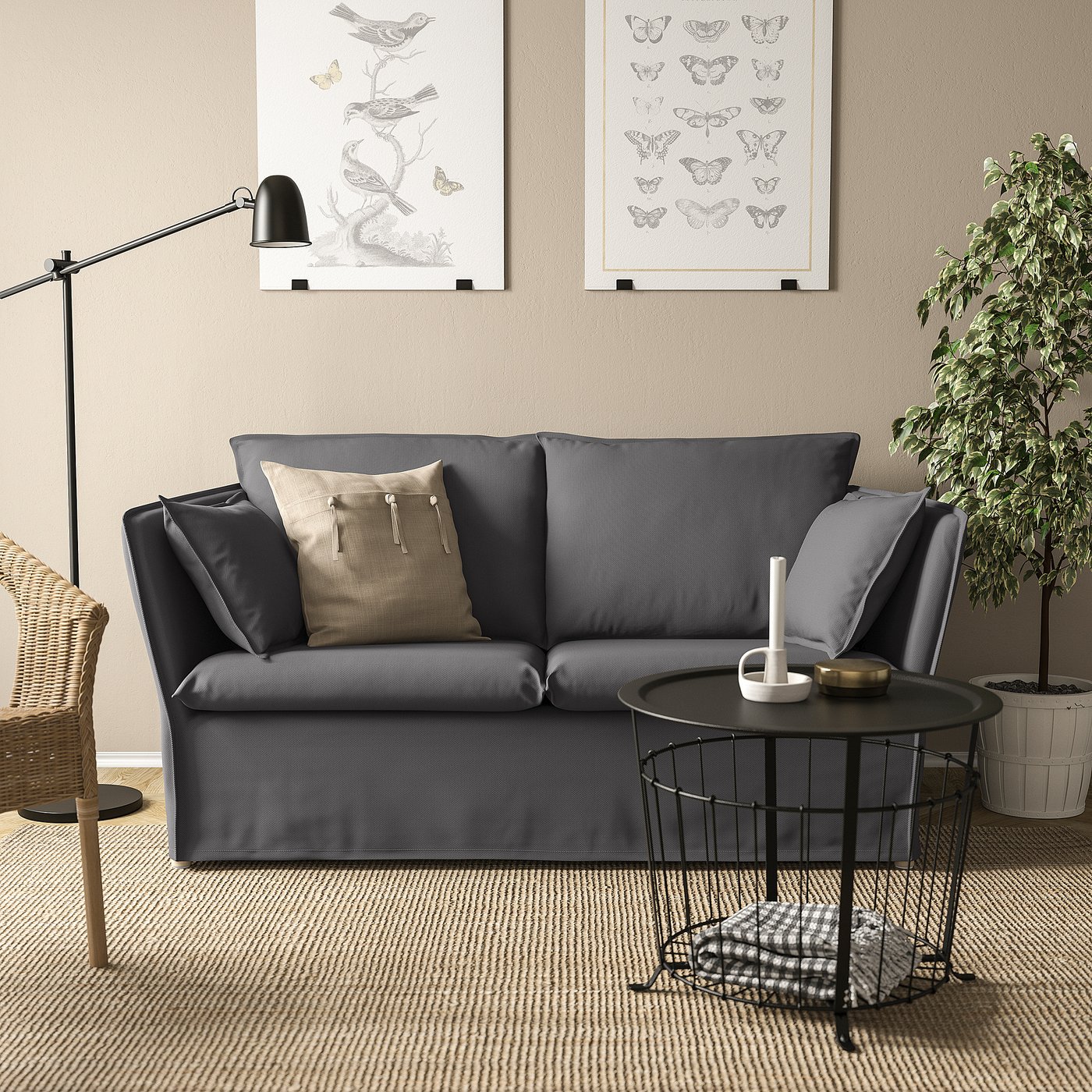 IKEA BACKSÄLEN 2人掛けソファ BACKSÄLEN 2-seat sofa, Hallarp grey - IKEA Sweden